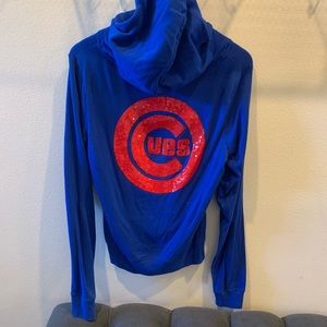 Full Zip Cubs MLB Sweatshirt PINK